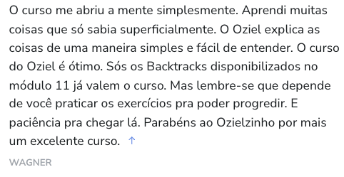 Depoimento de aluno 1